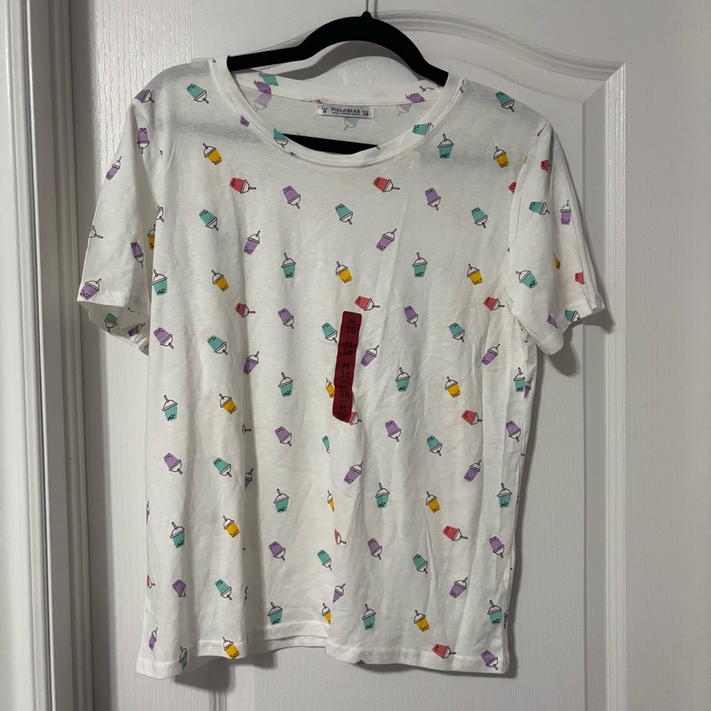 NEW PULL & BEAR BUBBLE TEA TSHIRT